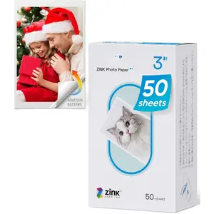 Zink Photo Paper 2x3? 50 Sheets,  Photo Printer Paper w/Adhesive , , Smudge Proof,  Proof,  Photo Paper Compatible w/ 2x3? Photo Printer Scrapbook