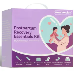 Postpartum Recovery Essentials Kit for Women, Labor & Delivery Postpartum Care, Peri Bottle, Cooling Spray, Disposable Postpartum Underwears, Postpartum Pads, Hot&Cold Packs, Soothing Liners