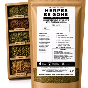 NO HSV LABEL OPTION-HSV 1 & HSV 2 HERPES BE GONE NATURAL ORGANIC 4 OUNCE HERBAL TEA