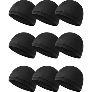 9Pcs Cooling Skull Cap Camo Liner Sweat Wicking Lightweight Cycling Cap Running Head hat for Men Women(Black) - Home Improvement.