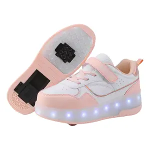 Led Light Up Shoes Wheel Usb Charging Roller Skate Sneakers Gift For Birthday Christmas