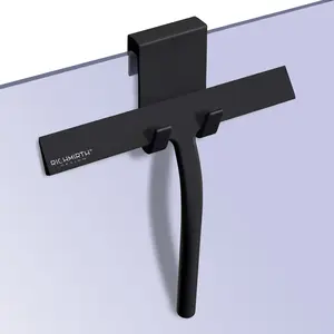 Silicone Shower Squeegee with Hook, 11 Inch Wide Universal Scraper for Glass Doors Bathroom Mirrors Tiles Car Windows Cleaning Tool