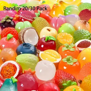 Resin Glow-In-The-Dark Fruits Party Supplies, Home Decor Hanging Ornaments, Desktop Ornaments, Micro Model DIY Small Toys, 20 Pieces Bulk Pack