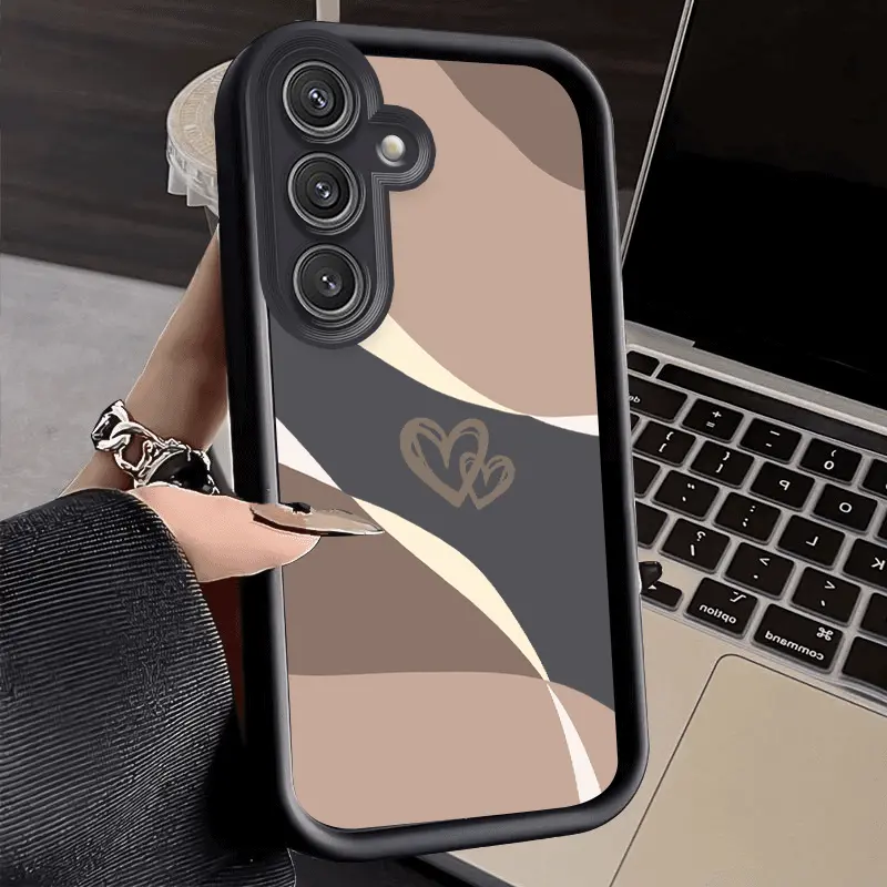 Minimalist Heart-Patterned Protective Cellphone Casing for Samsung Galaxy S26 S25 S24 Plus S23 S22 S21 Ultra FE Note20 A54 A53 A52 A36 A35 A34 A33 A17 A16 A15 A14 A13 - Drop-Proof Soft TPU, Full Camera Lens Protection, 2D Printing Devices Accessory Gift