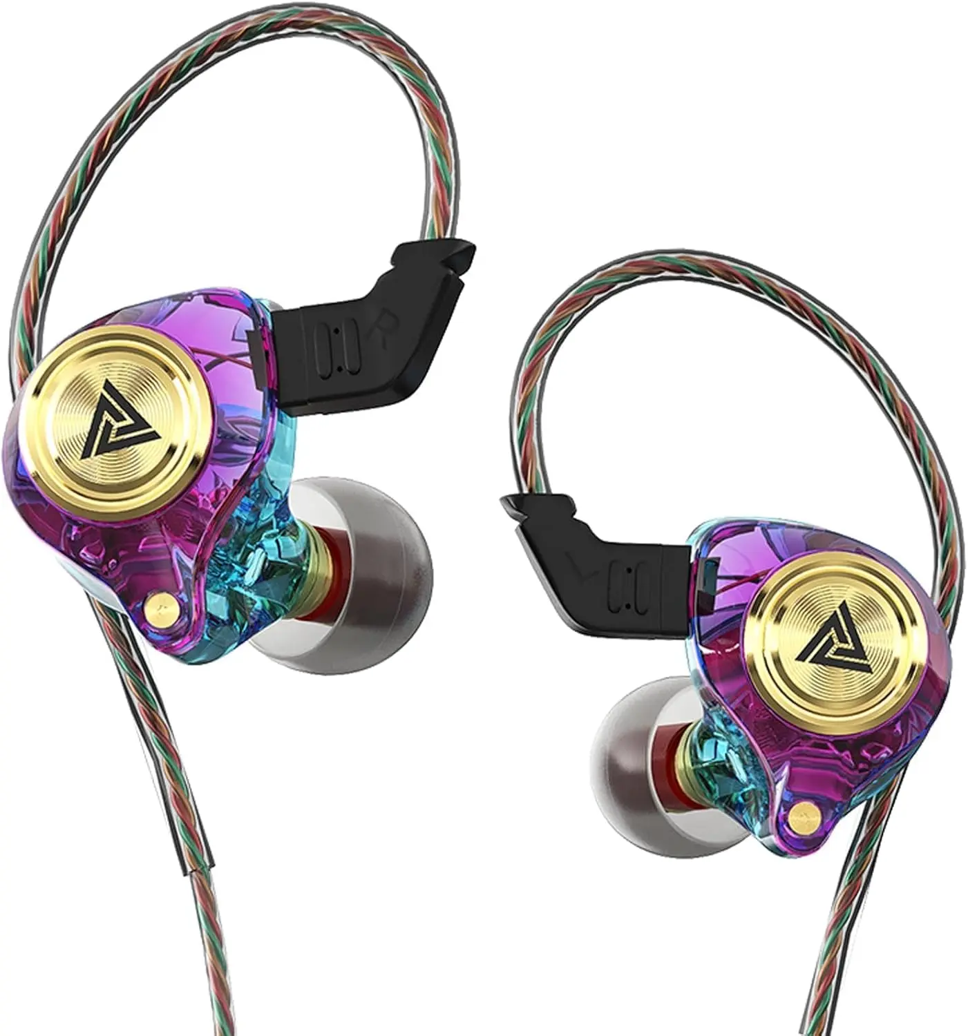Wired Gaming Earbuds with MIC, QKZ AK3 in Ear Monitor Headphones, Deep Bass Sound,Wired Headphones With Mic, HiFi Subwoofer Noise Cancelling Wired Earphones for Game Sports, 3D Stereo Sound Headphones For Gym & Sports & Game