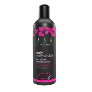 AminoGenesis Really Really Scrubby Face & Body Exfoliating Scrub with Synthe6 Peptide 6 fl oz Cleanser for Pore Repair and Skin Radiance