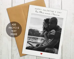 To The One I Love Custom Valentine's Day Card, Romantic Valentine's Day Card, Valentine's Day Photo Card, Boyfriend/Girlfriend Love Card