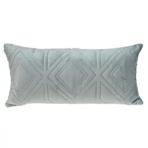 Parkland Reta PILL21324P Transitional Rectangle Throw Pillow - 12 x 24 x 4 in, Gray, Cotton Blend, Soft Texture, Woven Geometric Stitch, Concealed Zipper, 360-Degree Stand, Dry Clean Only