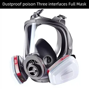 15-In-1 Full Face Respirator Gas Mask, Safety Dustproof Gasproof Mask, Organic Steam Breathing Apparatus, Compatible with Particle Filters, Ideal for Painting Welding Polishing Chemical Handling Protection