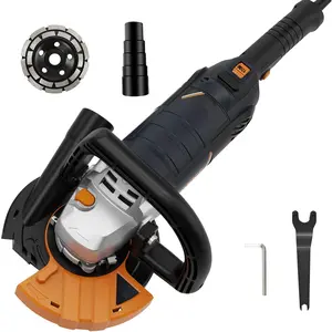 5 Inch Concrete Surfacing Grinder, 1500W 14A Motor, 7 Adjustable Speed Angle Grinder Kit with Diamond Disc, Removable Guard, Concrete Sander for Polishing and Grinder Stone Cement Marble Granite