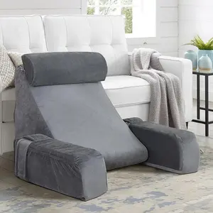 Reading Pillow for Adults, Back Support Pillow for Bed Sitting Up, Backrest Pillow with Arms, Ideal for Gaming, Resting, Watching TV