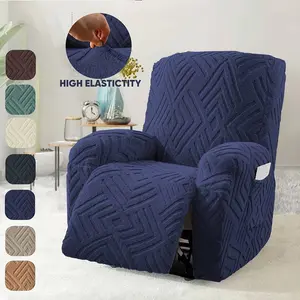 1-Seat Soft Recliner Chair Cover, Elastic Nonslip Washable Sofa Couch Slipcover with Pocket, Furniture Protector for Living Room, Bedroom, Elastic Furniture Protector