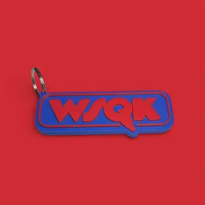 Squawk Logo Stranger Things Keychain - Red and Blue Design with Keychain Attachment