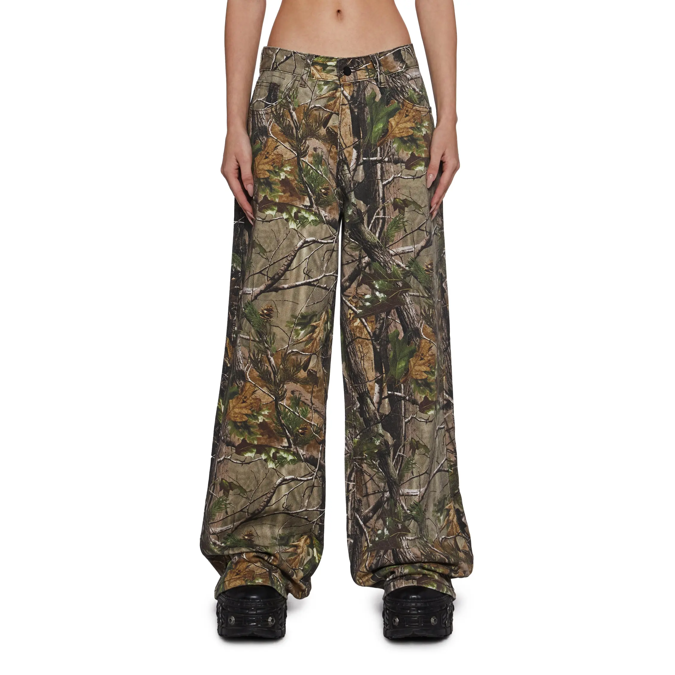 Sinful Attitude Wide Leg Jeans - Camo