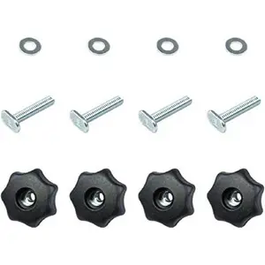 71483 T-Track Knob Kit with 7-Star Knob, 5/16"-18 Threaded Bolts and Washers, Set of 4, T Track Accessories for Woodworking Jigs and Fixtures