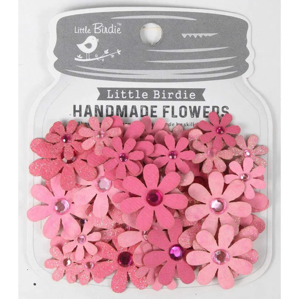 Little Birdie - Sparkle Florettes Paper Flowers - Rosy Note