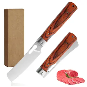4.8 Inch Folding Chef Knife,Ultra Sharp Stainless Steel Nakiri Knife,Pocket Foldable Japanese Style Kitchen Knife,Portable Multipurpose Knives for Outdoor Camping BBQ Trip Cooking