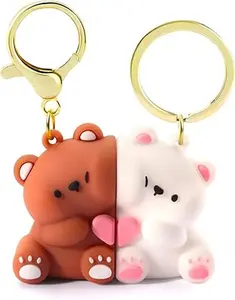 Couple Keychain, Matching Keychains Valentines Day Cute Couple Gifts for Girlfriend Boyfriend Couples Matching Keychain Bear