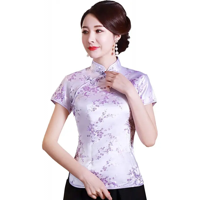 Shanghai Story Chinese Cheongsam Shirt Short Sleeve China Blouse for Women