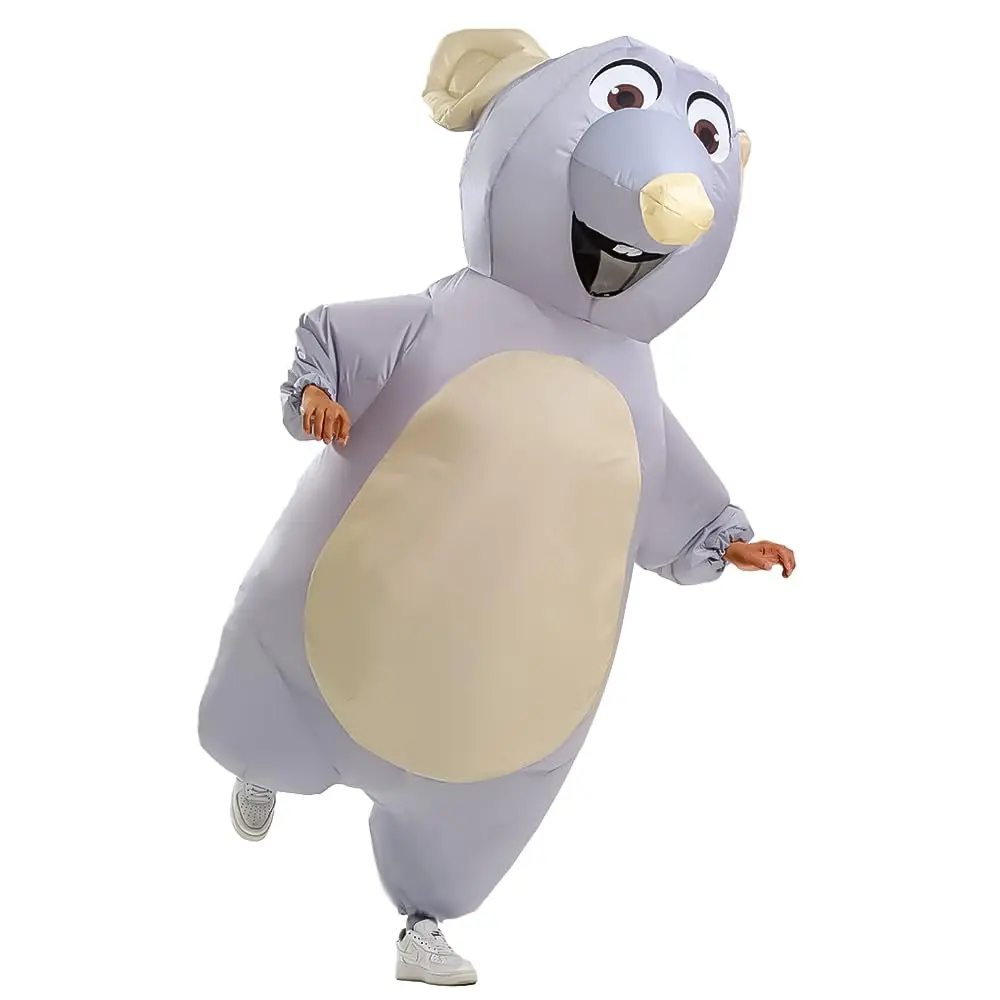 Women's Cartoon Mouse Inflatable Costume Set - Fitted Festive Women's Clothes for Party, Cute Funny Character Style Outfit, Teamwork Photo Prop
