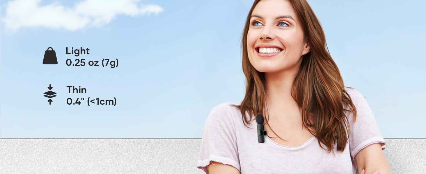 KUKIHO K9 2 Pack Wireless Lavalier Microphone for iPhone iPad and Android Phone, Lapel Mic Plug and Play Wireless Mic Noise Reduction Microphone for Video Recording Interview Podcast Vlog YouTube Tiktok