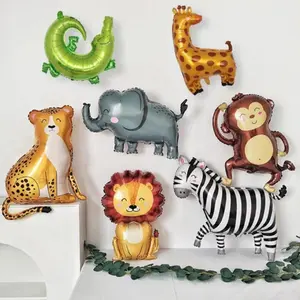Forest Animal Shaped Balloons (7 Counts), Animal Themed Balloon, Jungle Animals Balloon Set for Birthday Party Decoration, Party Supplies