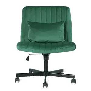Velvet Home Office Chair with Wheels - Versatile for Home Office, Meditation & Makeup