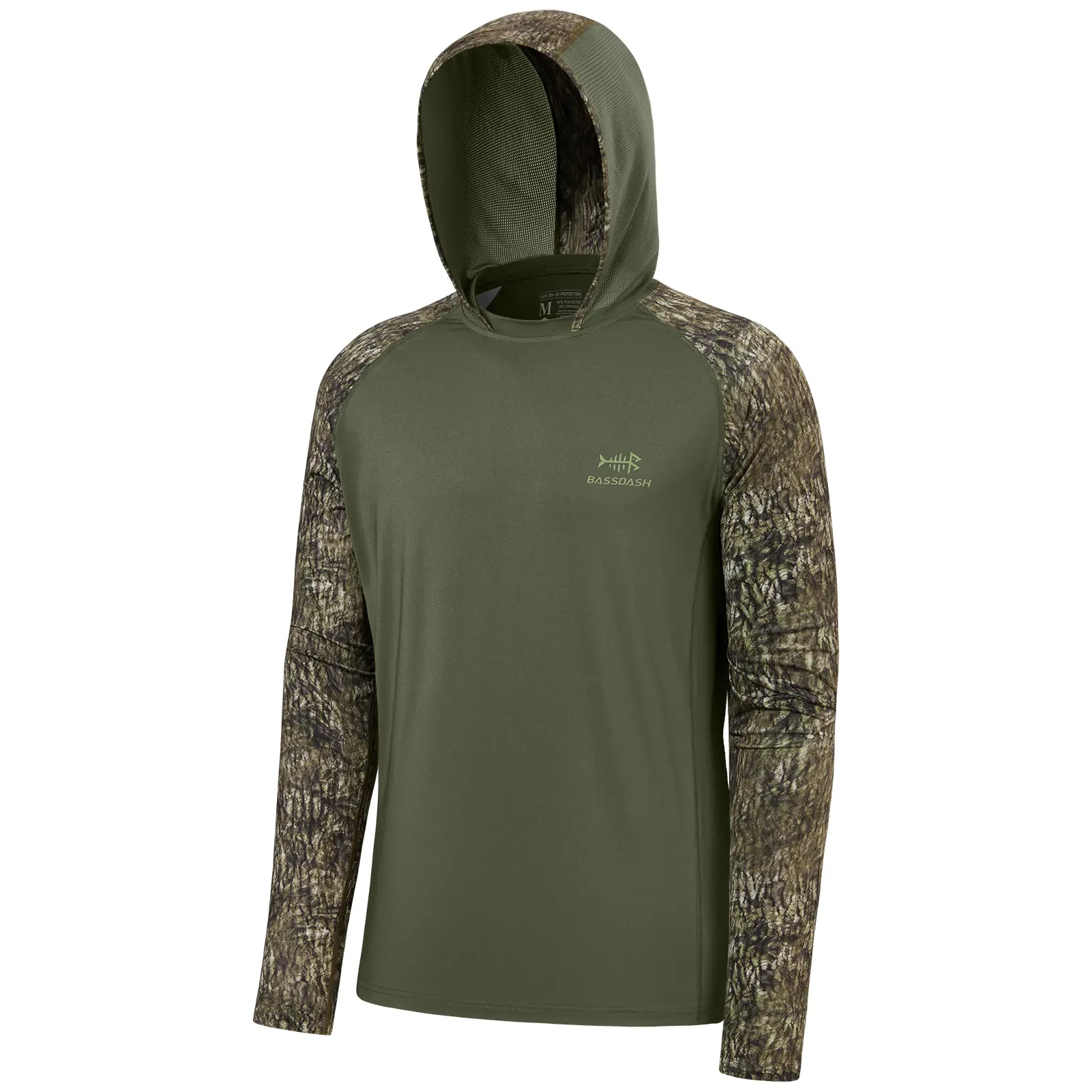 Bassdash UPF 50+ Men’s Long Sleeve Fishing Shirt Quick Dry Cooling Hoodie Camo FS17M