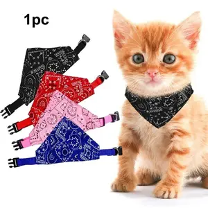 Adjustable Versatile Triangle Bib Scarf for Small Dogs & Cats, Cute Fashion Pet Bandana Accessory for Teddy Bichon Pomeranian, Stylish Daily Wear Pet Collar Scarf