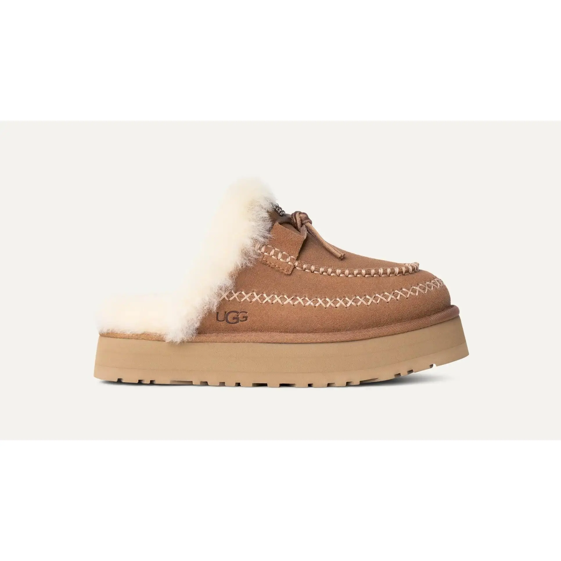 [1158260-CHE] WOMENS UGG DISQUETTE ALPINE SLIPPER 'CHESTNUT' - CHESTNUT