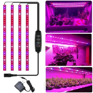 Plant Grow Light LED Grow Light 4 Heads [50cm-19.68inch-30LEDs] Grow Light Full Spectrum-on Plant Grow Light, With Blue Red LED Suitable For Indoor Plants 10 Levels Dimmable 3/9/12 Hours Timing Suitable For All Kinds Of Plant Growth