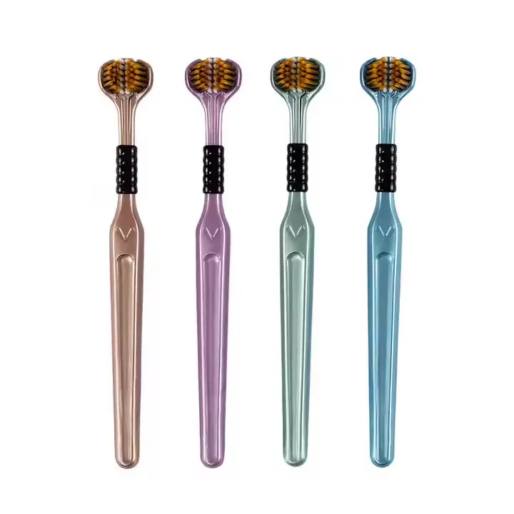 Allure Society Ultra Clean Triple Head Toothbrush - Soft Bristle, Microfiber, Single Item, Ideal for Adults and Children, Soft Bristles - Oral, Comfort