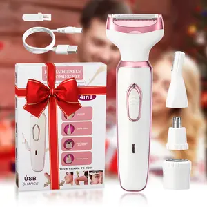 4 In 1 Electric Lady Shaver, Body Hair Removal Epilator, Gifts For Women, Mother's Day Gift Product features: 1. Trim nose hair2.Trim armpit hair3.trim eyebrows4.trim sweat hair, trim face, body hair，pubic hair. Pink，Comfort，electric shaver