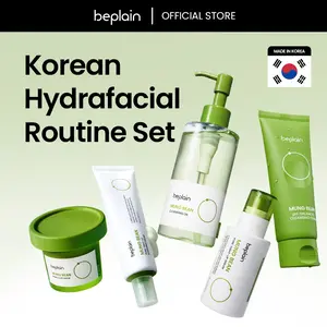 Mung Bean Hydrating & Detoxifying Skin 5PC Set: Cleansing Oil, Cleansing Foam, Clay Mask, Facial Serum & Moisturizing Cream