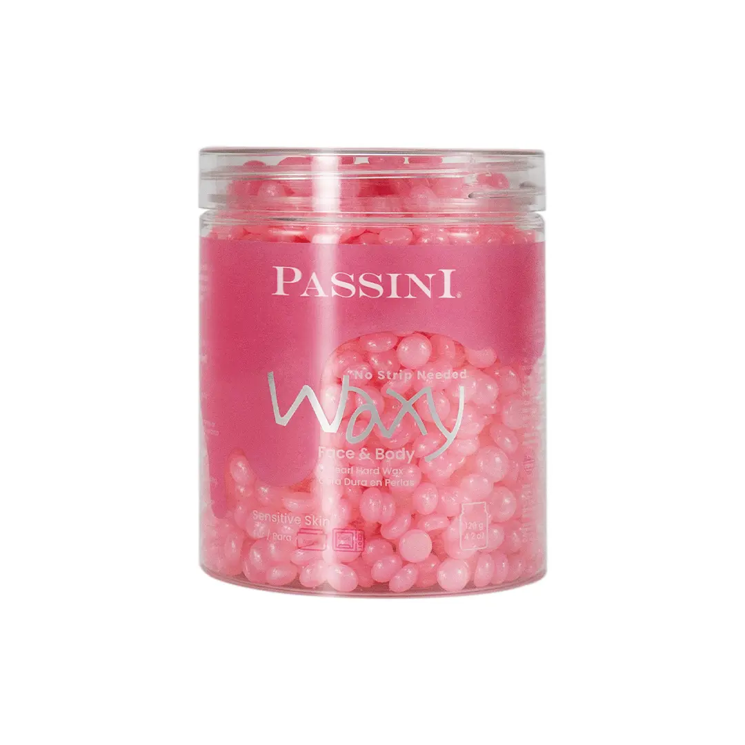 Passini Hard Wax Pearls for Gentle Full Body Hair Removal, Easy Apply Solid Body Care Formula for Sensitive Skin, Adults, 4.2oz Jar