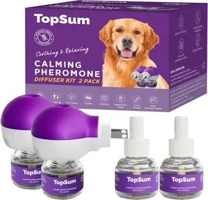TopSum Pheromone Diffuser for Dogs: Premium Calming Pheromones for Dogs - Dog Appeasing Pheromone - Pet Calming Diffuser, 2 Pack (Purple)