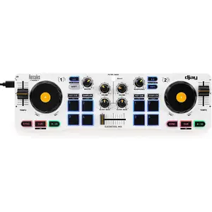 Hercules DJControl Mix – Bluetooth Wireless DJ Controller for Smartphones (iOS and Android) – dJay app – 2 Decks, White
