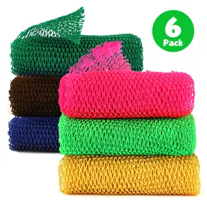 African Net Sponge, African Exfoliating Net Loofah Exfoliating Body Scrubber, Long Nylon Exfoliating Back Washcloth Towel Exfoliating Bath Shower