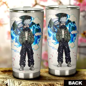 [Anime Cups - Sale Up To 35%]  Kakashi Hatake Tumbler Cup, Naruto Anime Character Cup, Copy Ninja Design, Anime Car Accessory, Gift for Shonen and Ninja Fans