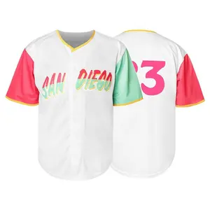 Men's baseball jersey #23, patchwork color, loose sports competition jersey, printed in color, polyester fiber comfortable and breathable, quick-d.