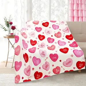 Throw Blanket Super Soft Cozy and Plush for Couch and Chair Valentines Day Blankets and Throws Love Heart Blanket (50" x 60")