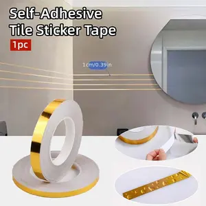 1 Roll of 50 Meters/1968.5-inches Self-adhesive Tile Grout Sticker, Floor and Wall Joint Sealing Strip, Ideal for Home Decoration, Bathroom, Living Room, Kitchen and Ceiling