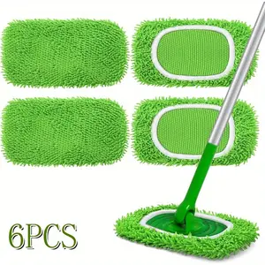 6 reusable ultra-fine fiber mop pads, compatible with Swiffer sweeping mop (mop not included), durable, absorbent, affordable Household Items