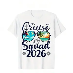 Cruise Squad 2026 Summer Vacation Matching Family Cruise T-ShirtFamily T-Shirt 2026 Celebrate Christmas Womenswear Clothes Casual Suits Crewneck Fitted Shortsleeve White dl shirt Graphic Concert Y2K Streetwear Tee Funny Freak Cat Meme T-Shirt