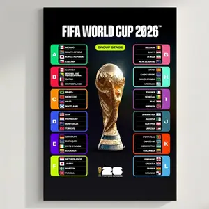26 Soccer Groups Schedule – Tournament Poster Print, Modern Sports Wall Art Decor
