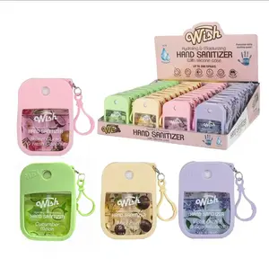 Four Packs of Wish Hydrating & Moisturizing Spray Hand Sanitizer WITH CASE & KEY CHAIN - Moisturizing Formula, 1.2 floz/each, Long-Lasting Fragrance, Travel-Friendly & Refillable