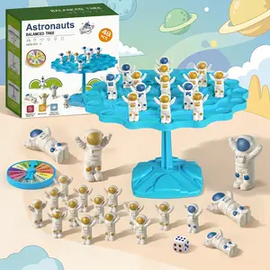 Creature Crash Astronaut Balancing Game, Kids Stacking Astronaut Toy, Easter Family Game Night Essentials, Includes 48 Astronauts, Balancing Board, Pillar Base, Die & Storage Bag, Easter Basket Gift for Kids