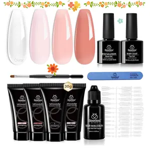 Beetles Nail Extension Poly Gel Professional DIY Nail Art for Starter Top Coat Base Gel, Gift for Women gift for girls, Nail Manicure at home, With Slip Solution, Beginner friendly Polish Cutics  Cosmetic #TikTokShopBacktoSchool