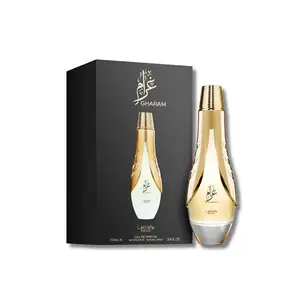 Lattafa Gharam Eau De Parfum 3.4FL.OZ - Fragrance with Elegant Scent Profile Musk Amber Spicy Pear And Tangerine Top Notes Amberwood Patchouli
