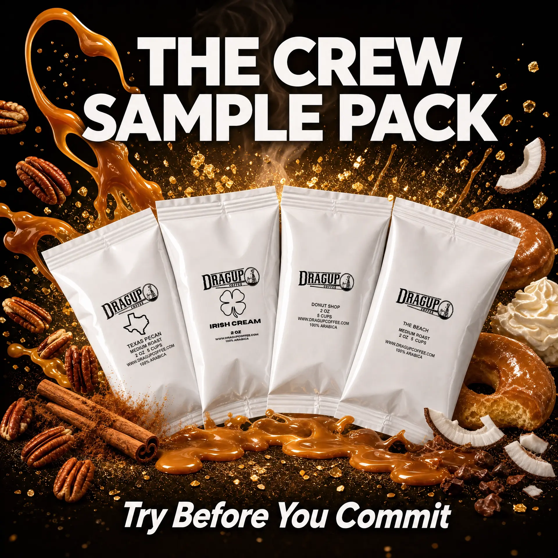 The Crew Sample Pack - 4Pk Specialty Grade Medium Roast